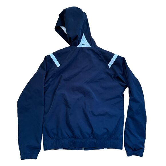 Vintage 2000s Nike Size Medium Black White Hooded Windbreaker Jacket - Picture 4 of 4